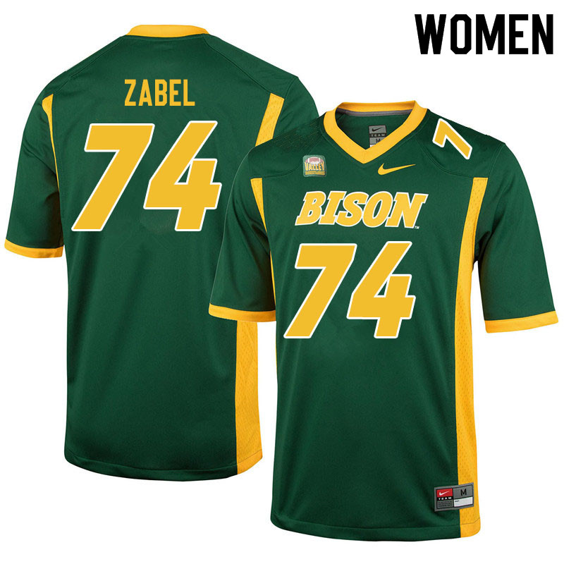 Women #74 Grey Zabel North Dakota State Bison College Football Jerseys Sale-Green